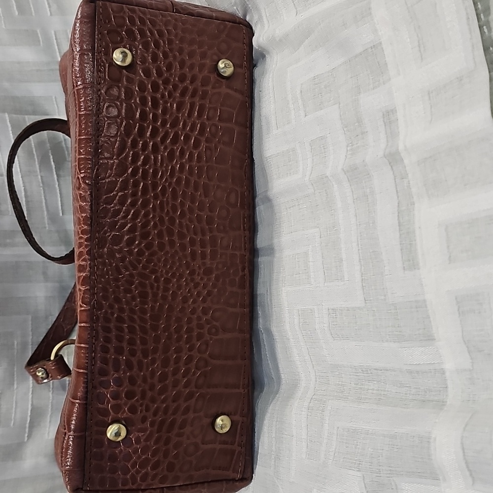 Patricia Nash Lindsell, Elegant British Tan Crocodile-Embossed Tote Bag - Picture 4 of 5